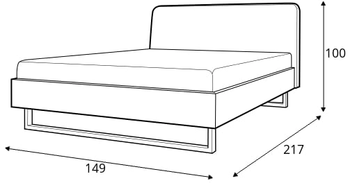 Dvoulůžková postel na kovových rámech do ložnice 140 Flow