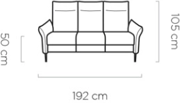 Sofa 3-osobowa z 1 regulowanym oparciem Xavi