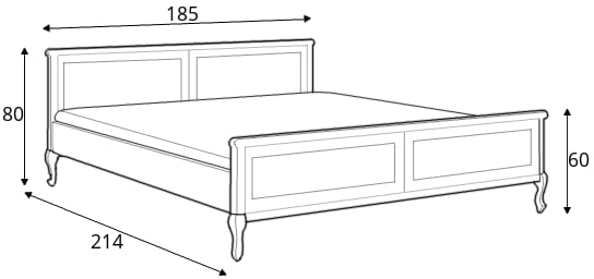 Vysoká dvoulůžková postel v klasickém stylu do ložnice Gerard