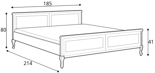 Nízká dvoulůžková postel v klasickém stylu do ložnice Gerard