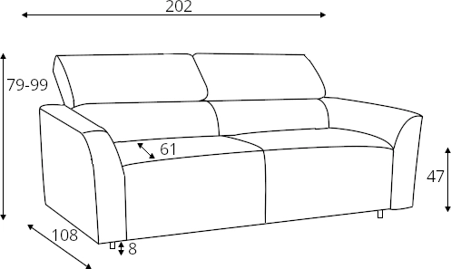 Sofa 2.5-osobowa Nola