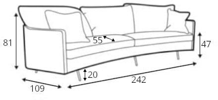 Sofa 3-osobowa XL (round) Julia