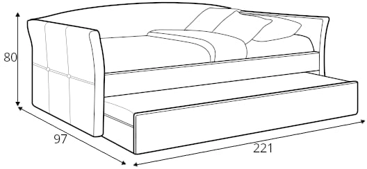 Čalouněná jednolůžková postel 90 do ložnice Sanna