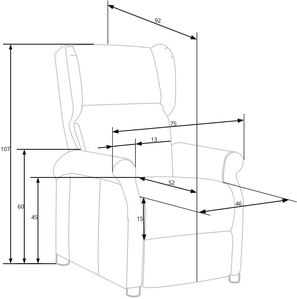 Rozkładany fotel wypoczynkowy do salonu Agustin 2