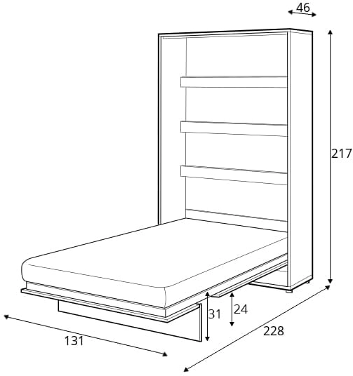 Półkotapczan Pionowy 120 Bed Concept
