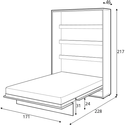 Półkotapczan Pionowy 160 Bed Concept
