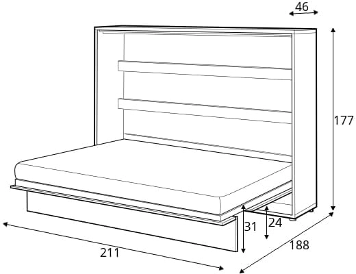 Półkotapczan Poziomy 160 Bed Concept