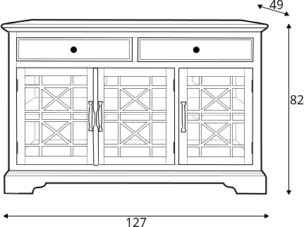 Třídveřová komoda do obývacího pokoje nebo jídelny Avola 3D / 2S