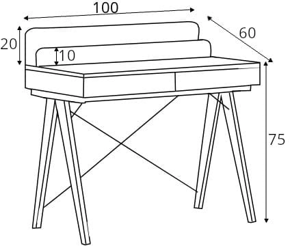 Psací stůl 100x60 Basic+ Vertical s nástavbou