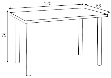 Stół Modex 120 do jadalni biały-chrom