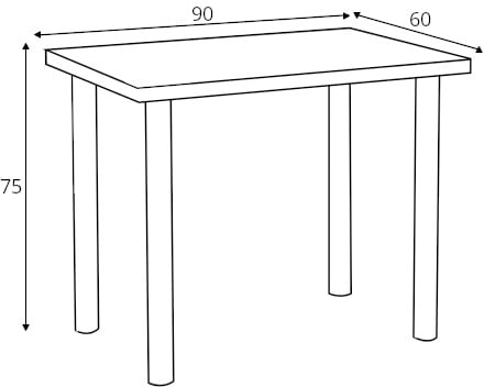 Stůl Modex 90 dub wotan-chrom