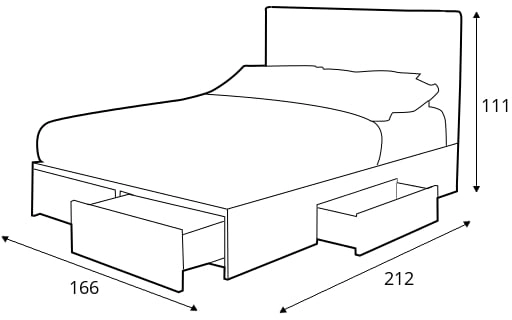 Praktická dvoumístná postel 160 se zásuvkami do ložnice Gorashi