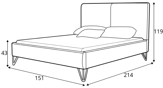 Moderní dvoulůžková postel 140 do ložnice 81248