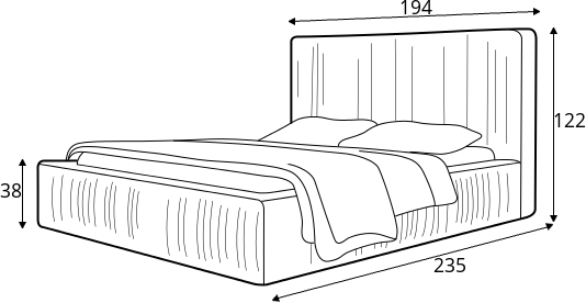 Čalouněná dvoulůžková postel do ložnice 160 81250