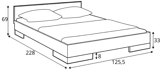Łóżko drewniane sosnowe do sypialni ze skrzynią na pościel Spectrum 120 maxi long