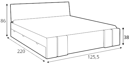 Łóżko drewniane sosnowe z szufladami do sypialni Vestre maxi & dr 120