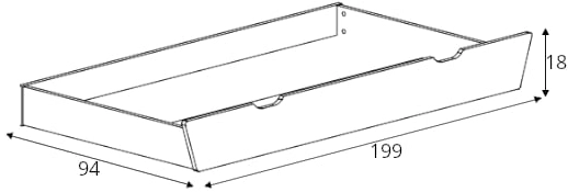 Pojemna i praktyczna szuflada do łóżka 90x200 Swing