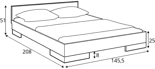Łóżko drewniane sosnowe do sypialni Spectrum 140 niskie 