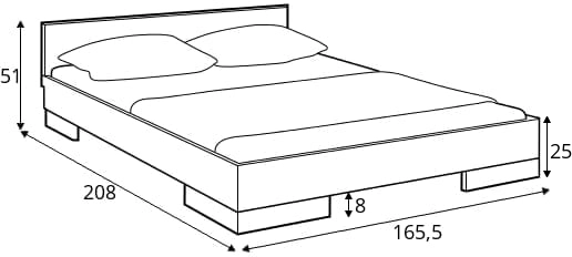 Łóżko drewniane sosnowe do sypialni Spectrum 160 niskie 