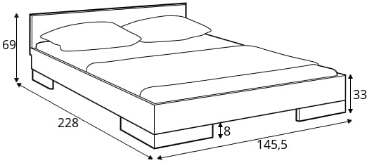 Dřevěná postel borovicová 140 s úložným prostorem do ložnice Spectrum maxi long