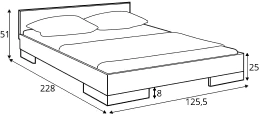 Dřevěná postel buková 120 do ložnice Spectrum long