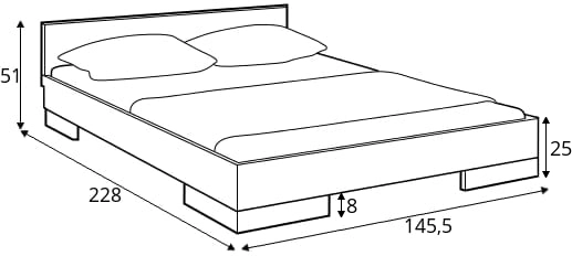 Łóżko drewniane bukowe do sypialni Spectrum 140 long