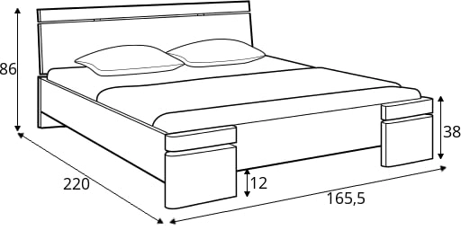 Łóżko drewniane bukowe ze skrzynią na pościel do sypialni Sparta maxi & st 160