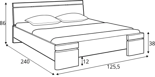 Dřevěná postel borovicová 120 do ložnice Sparta maxi & long