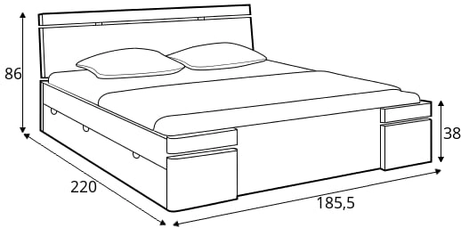 Dřevěná postel buková 180 se zásuvkami do ložnice Sparta maxi & dr