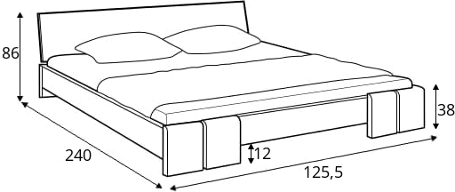 Dřevěná postel buková 120 do ložnice Vestre maxi & long