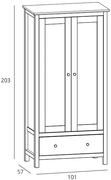 Pojemna szafa z drzwiami i szufladą do sypialni Hesen