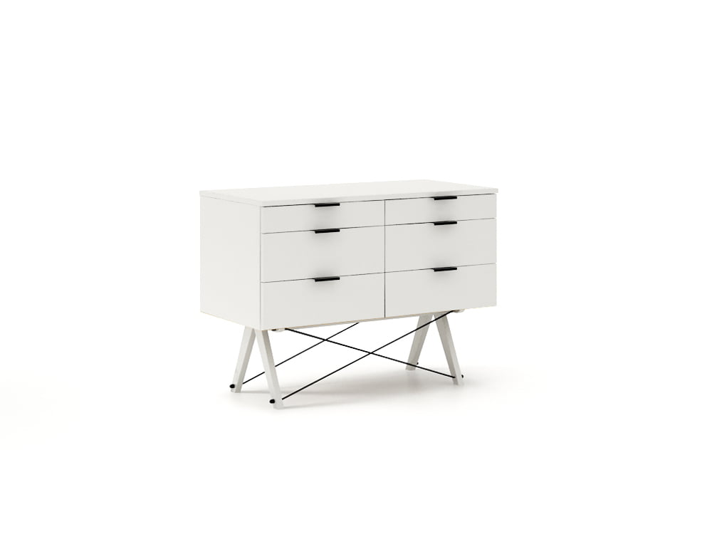 

Komoda 100x50 se zásuvkami Double Black / White - Minko