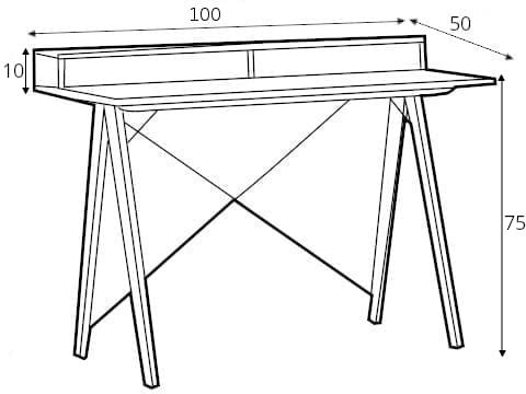 Psací stůl 100x50 Slim+ Horizontal s nástavbou