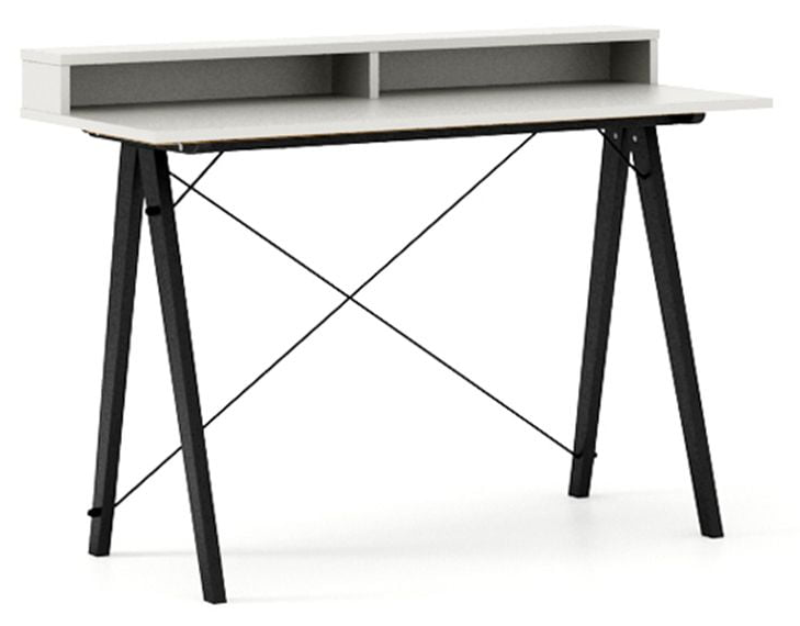 Psací stůl 100x50 Slim+ Horizontal Black / White s nástavbou - Minko