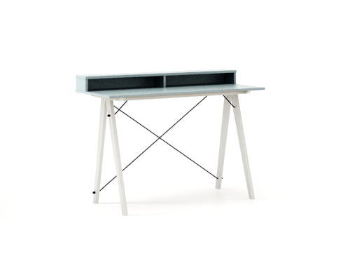 

Psací stůl 120x50 Slim+ Horizontal Black / White s nástavbou - Minko