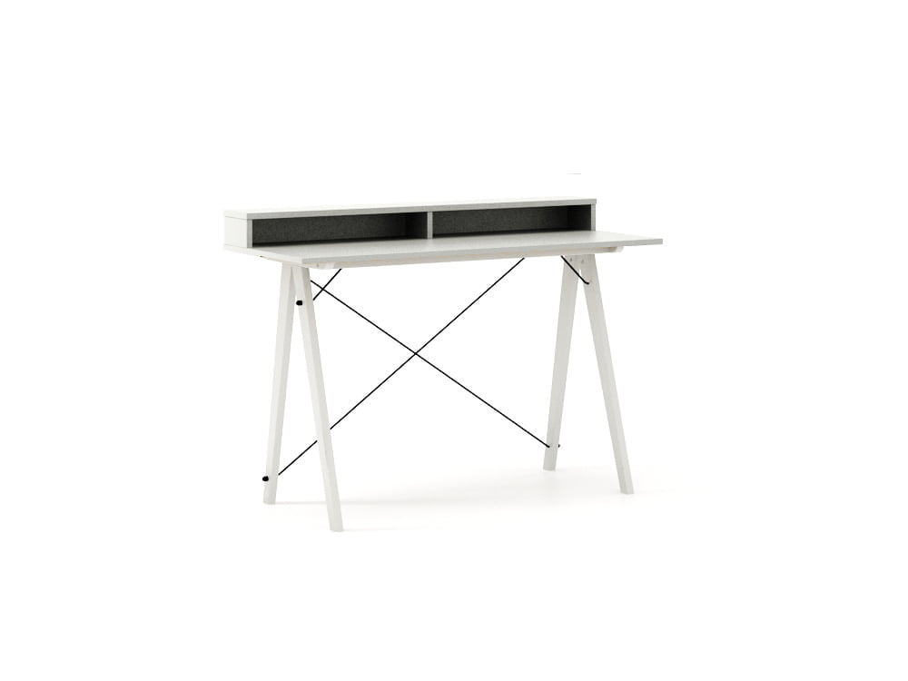 

Psací stůl 120x50 Slim+ Horizontal Black / White s nástavbou - Minko