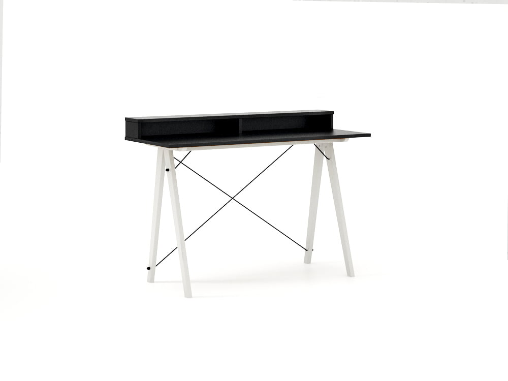 

Psací stůl 100x60 Slim+ Horizontal Black / White s nástavbou - Minko