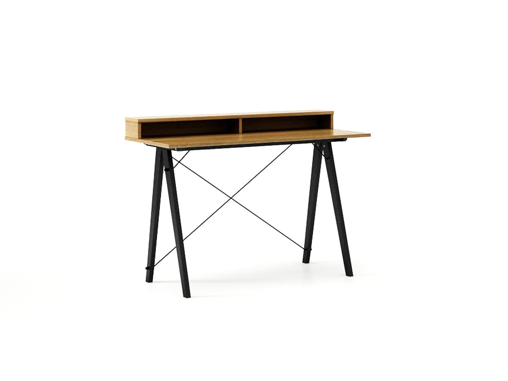 

Psací stůl 100x60 Slim+ Horizontal Black / White s nástavbou - Minko