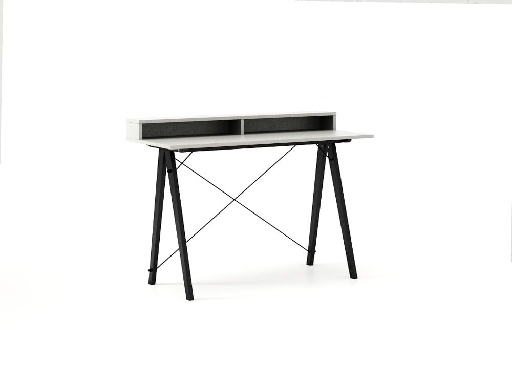 

Psací stůl 120x60 Slim+ Horizontal Black / White s nástavbou - Minko