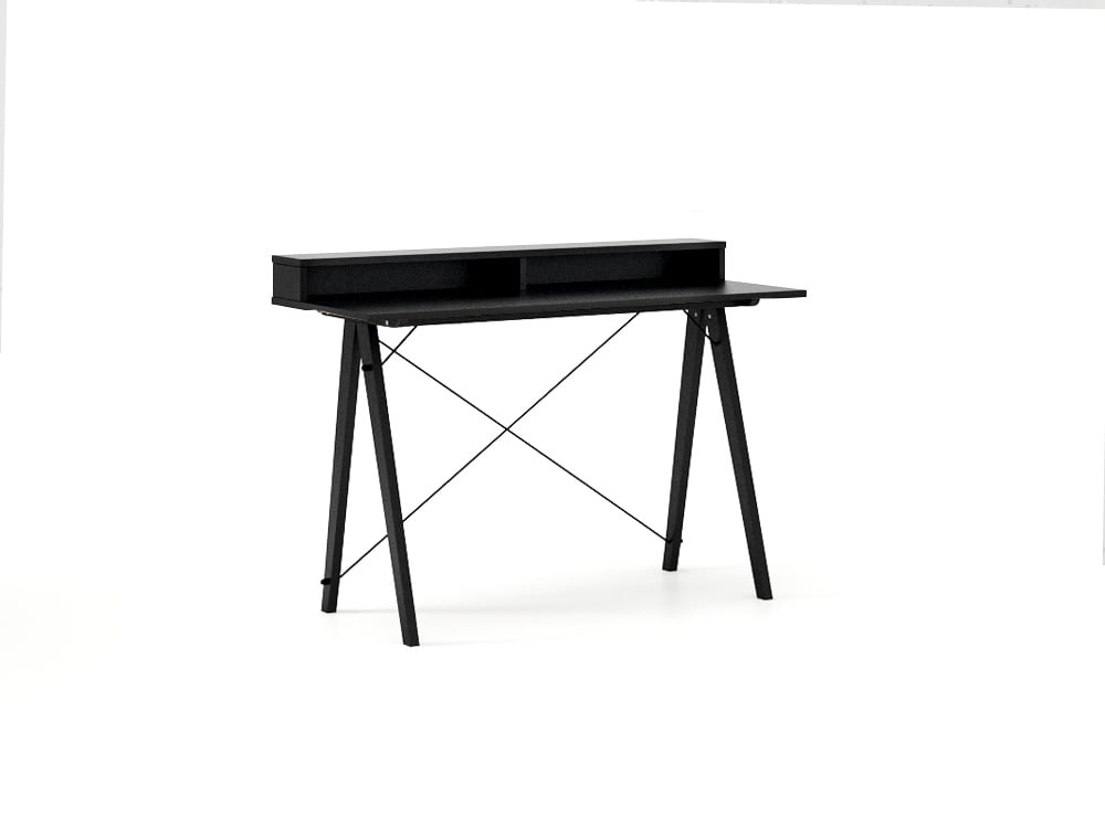

Psací stůl 120x60 Slim+ Horizontal Black / White s nástavbou - Minko