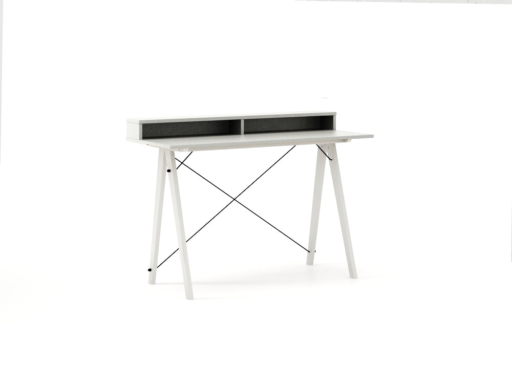 

Psací stůl 120x60 Slim+ Horizontal Black / White s nástavbou - Minko