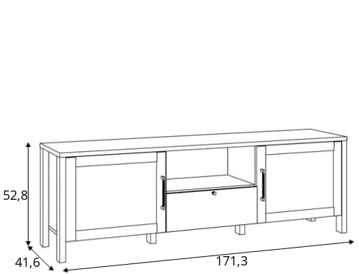 TV stolek se zásuvkou a skříňkami do obývacího pokoje Malte Brun