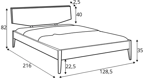 Jednoosobowe łóżko 120 drewniane bukowe do sypialni Sund