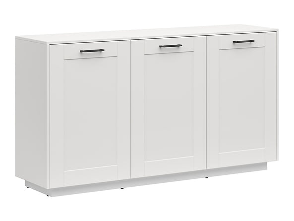 

Moderní komoda s dvířky a ozdobným rámem do obývacího pokoje FL Smart - Black Red White - BRW