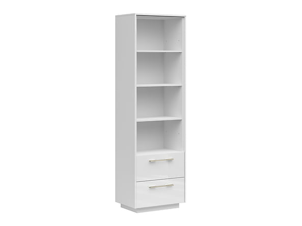 

Vysoký regál s otevřenými výklenky, zásuvkami a ozdobným rámem do obývacího pokoje FL Smart - Black Red White - BRW