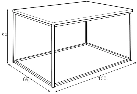 Moderní malý konferenční stolek 100 s dřevěnou deskou Aroz