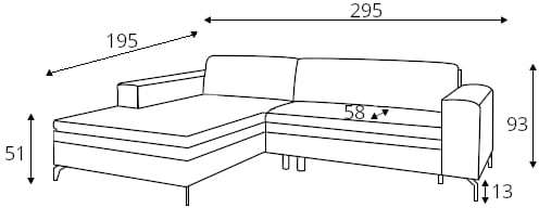 Rohová sedací souprava levá se stylovým prošíváním a mechanismem rozkládání Solange 