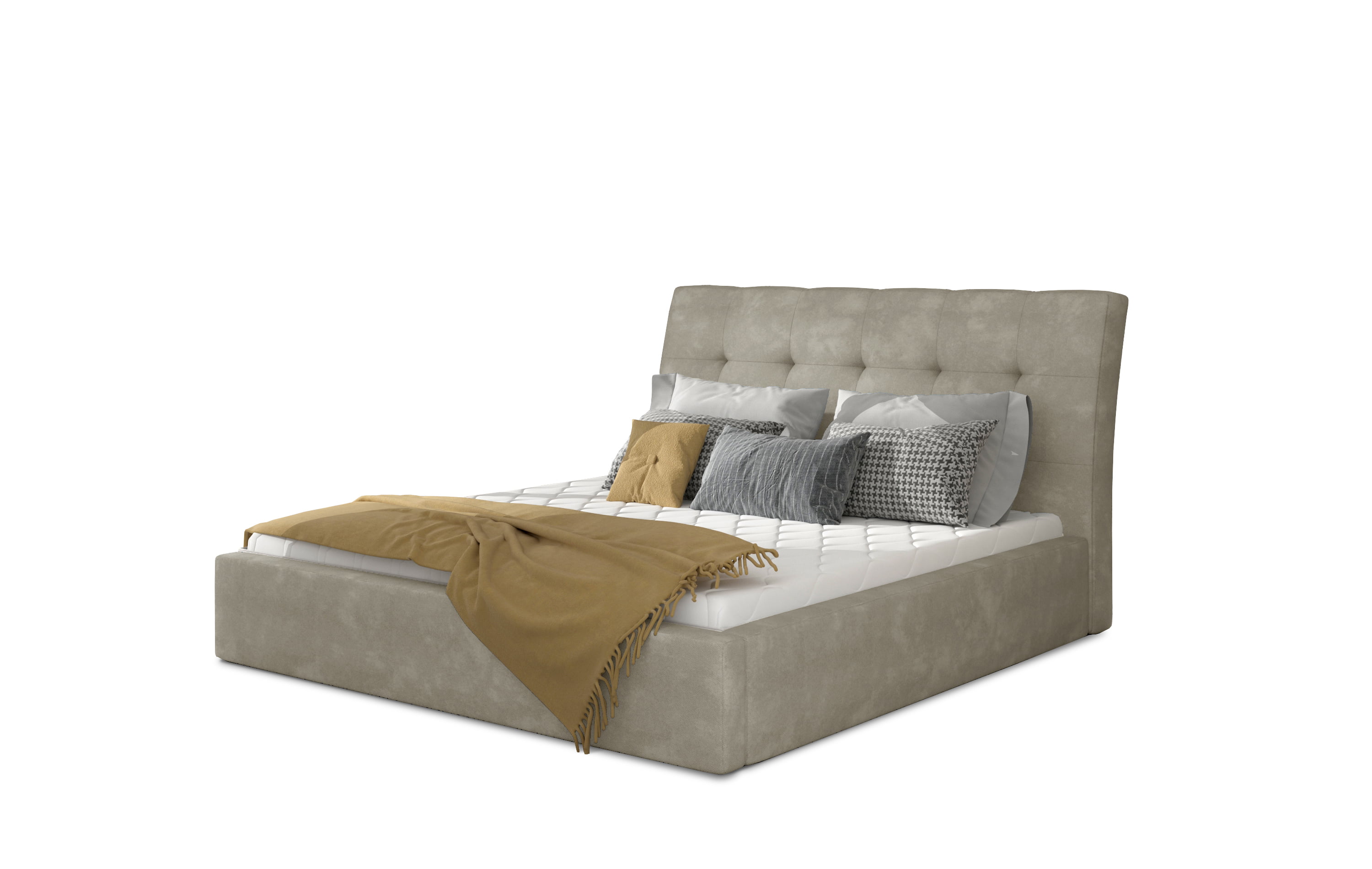 

Čalouněná postel do ložnice 200 Inge (kovový rošt, plynové písty, úložný prostor) - ELTAP