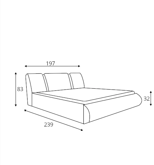 Čalouněná postel do ložnice 180 Flavio (korpus, dřevěný rošt, pružinové písty, úložný prostor)