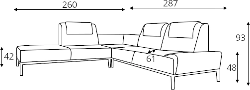 Rohová sedací souprava levá bez úložného prostoru na lůžkoviny Inspiro 